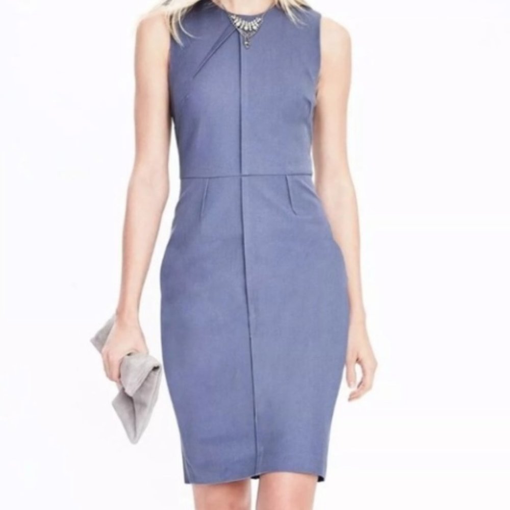 BR Factory Bi-Stretch Sheath Dress - 4P - STEEL